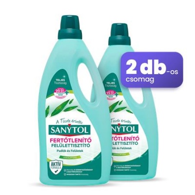Felület tisztító- és fertőtlenítőszer, duopack, 2x1 l, SANYTOL, eukaliptusz