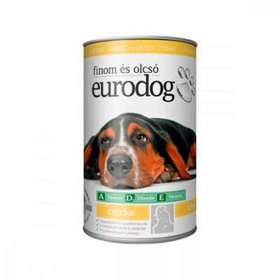 Kutyaeledel, konzerv, 1240 g "Eurodog", csirkés