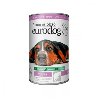 Kutyaeledel, konzerv, 1240 g "Eurodog", májas