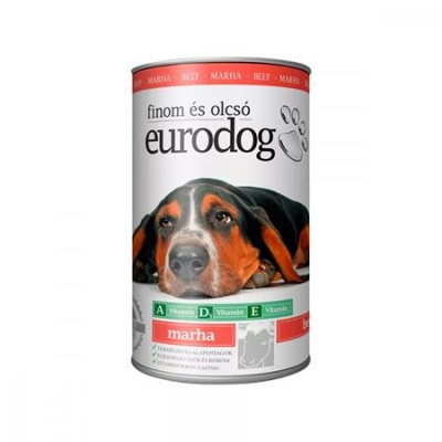 Kutyaeledel, konzerv, 1240 g "Eurodog", marhás